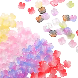 Bunte 12mm Glasblütenperlen mit vier Blättern für handgefertigten DIY-Schmuck