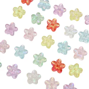 Bunte Acryl-Aurora-Blütenperlen für DIY handgemachten Schmuck Halskette und Ringherstellung
