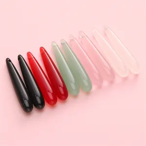 DIY jewelry resin jade-imitation long teardrop pendants in five assorted colors