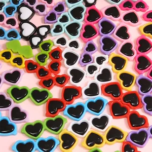 Colorful heart-shaped acrylic eyewear charms for DIY jewelry and accessory making
