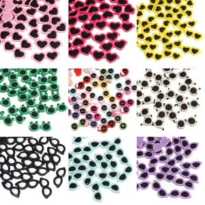 Mini Acrylic Heart Round Sunglasses Charms For DIY Jewelry Making Crafts Phone Case Decor Cute Cartoon Resin Glasses Accessories