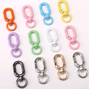 Alloy Swivel Snap Hooks Lobster Clasp Spray Painted Metal Keychain Rings 16x39mm For DIY Keyrings Bag Charms Connectors Accessory