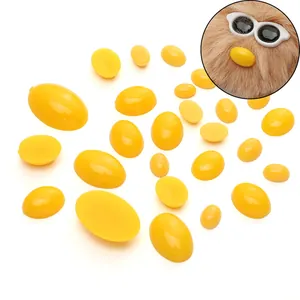 Assorted flatback yellow acrylic oval eyes and noses for DIY plush doll crafts