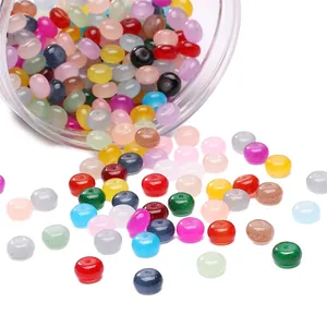 Colorful 8x5mm glass beads with jade texture for DIY jewelry making and handmade crafts