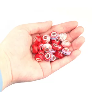 Colorful red crystal charm bead set for DIY kids bracelets in high-quality gift packaging