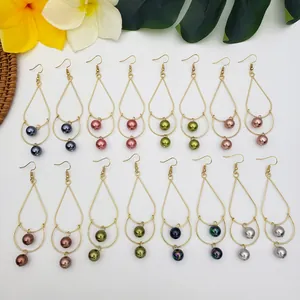 Fashion Alloy Double Layer Teardrop Faux Pearl Drop Earrings For Women Elegant Geometric Tassel Dangle Earrings Jewelry Gift