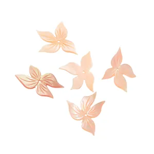 Rosa Perlmutt-Schmetterlingsblumen-Anhänger für DIY-Schmuck und Haarschmuck-Zubehör