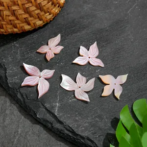 Rosa Perlmutt Schmetterling Blumenperlen für DIY Haarnadeln und Ohrringe mit Glanz