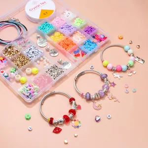 Kit creazione gioielli fai-da-te con 24 scomparti inclusi dischi in argilla e perline