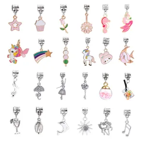 Assorted DIY alloy enamel charms featuring stars, animals and flowers for jewelry making