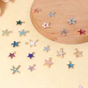 Colorful mixed alloy star and starfish charms for DIY jewelry making and handmade crafts