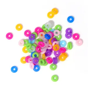 Anneaux en silicone colorés macaron pour bracelets DIY et perles antidérapantes artisanat