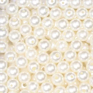 Macro shot of cream white CCB beads with pearl luster for DIY jewelry making
