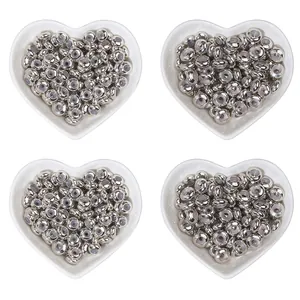 Perline distanziatrici in argento a forma di cuore per la creazione di gioielli fai-da-te