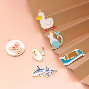 Ensemble de breloques animaux en émail mignonnes pour la création de bijoux DIY variés