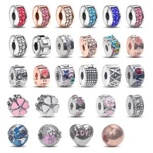 DIY Κοσμήματα Charms από Κράμα Ψευδαργύρου με Στρας Σταθερό Κλιπ Χάντρες Καρδιά Αστέρι Πεταλούδα Λουλούδι Στόπερ για Βραχιόλι Κολιέ Γυναικείο