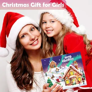 Calendrier de l'Avent de Noël pour filles avec kit de bracelets à breloques licorne
