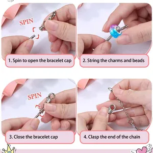 Coffret bracelet licorne DIY avec guide d'assemblage étape par étape pour Noël et l'avent