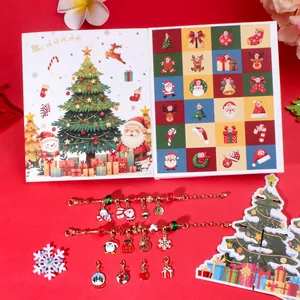 Christmas 24-day advent calendar blind box with DIY elk and bell jewelry charms