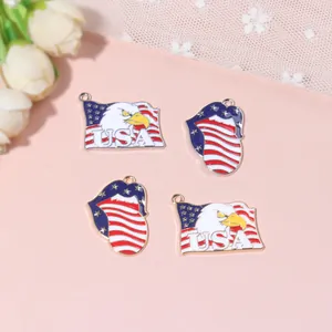 Emaille Anhänger USA Flagge und Adler für DIY Schlüsselanhänger und Schmuckherstellung
