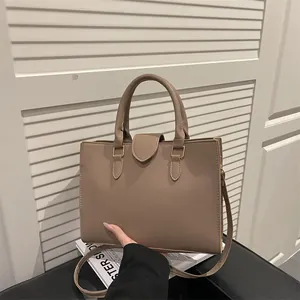 Chic latte brown faux leather tote bag with gold hardware for commuting and daily use