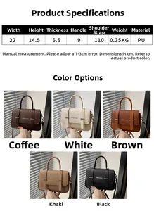 Tableau des tailles détaillé et dimensions du grand sac à main de ville en cuir PU