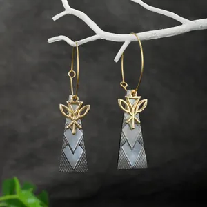 Bohemian Edelstahl Ohrhänger Für Damen Natürliche Abalone Perlmutt Muschel Blume Geometrisch Ethno Vintage Schmuck
