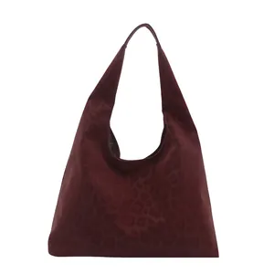 Minimalist burgundy leopard print tote bag for women with wide shoulder strap
