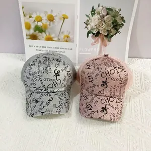 Glitter graffiti baseball caps with breathable mesh in silver and pink street style