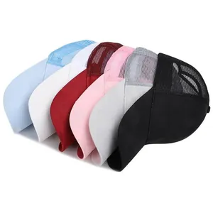 Camouflage ponytail baseball cap for women, breathable mesh design in seven colors