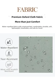Water repellent Oxford fabric detail showing droplet resistance and tear resistant texture