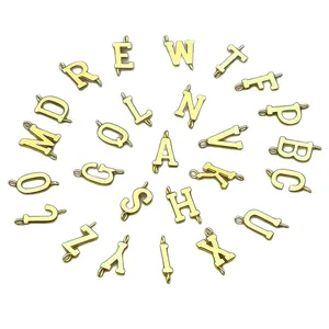 DIY vergoldete 26 englische Buchstaben-Anhänger Set spiralförmig für Armbänder