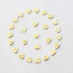 Alphabet-Herzanhänger in Goldoptik für DIY-Schmuckherstellung von Armbändern und Ketten
