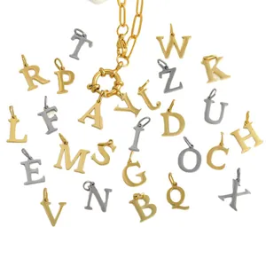 Golden OT toggle necklace with 26 letters pendants in gold and silver finish