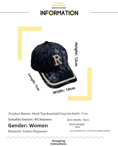 Détail du tableau des tailles pour cette casquette tie-dye avec logo R en strass brillant