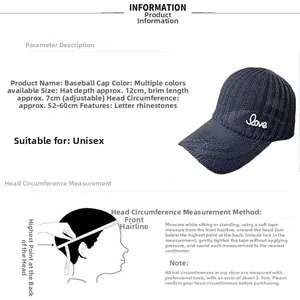 Détail de la casquette mesh bleu marine montrant 12cm de profondeur et taille ajustable