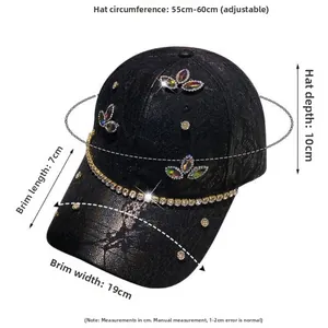 Guida alle taglie per cappello baseball in pizzo nero con trifogli di strass lucidi