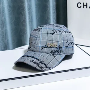 Women's Plaid Cotton Baseball Cap Rhinestone Letter CORE Decoration Streetwear Adjustable Fashion Sun Hat Khaki Red Blue