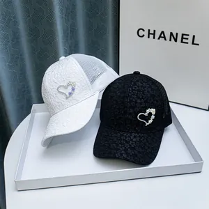 Women Rhinestone Heart Lace Baseball Cap Floral Mesh Sun Hat Adjustable Sweet Breathable Trucker Hat For Summer Outdoor