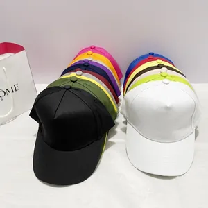 Classic 5-panel twill cotton baseball caps in multiple colors with adjustable copper buckle