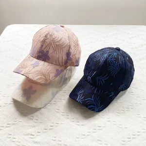 Women Lace Floral Embroidery Baseball Cap Breathable Mesh Sunscreen Hat Casual Summer Sun Shade Outdoor Adjustable Trucker Cap