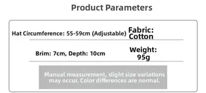 Guide des tailles pour casquette de baseball en coton avec sangle réglable