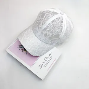 Women's Lace Floral Baseball Cap Breathable Sunshade Hat Summer Adjustable Hollow Out Mesh Sun Protection Cap For Ladies