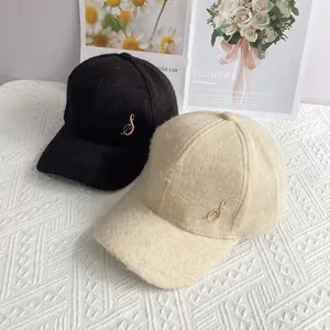 Elegant velvet baseball cap set with rhinestone music note and warm fuzzy texture