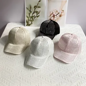 Modische Damen Strass Baseballkappe Meteorschauer Funkelnd Satin Polyester Sonnenhut Verstellbare Personalisierte Lässige Outdoor Sportmütze
