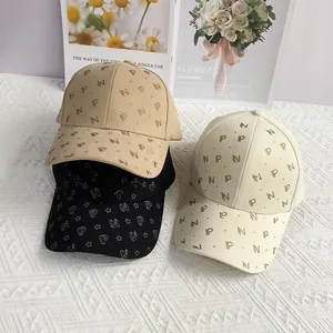 Casquette de Baseball en Coton pour Femmes avec Strass Lettres Étoile Réglable Mode Décontractée Chapeau de Soleil Rue