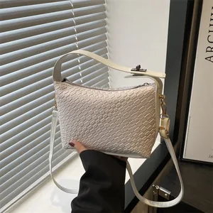 Sac à Main en Cuir PU pour Femmes Design Tissé Sac à Bandoulière Carré Avec Bandoulière Amovible Mode Navettage