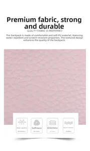 Detail of pink lychee grain PU leather showing waterproof and scratch-resistant texture