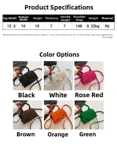 Confronto dettagliato dei sei colori di questa mini borsa a tracolla in pelle PU
