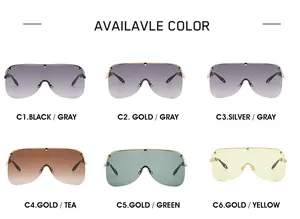 Plusieurs options de couleurs pour lunettes de soleil masque à monture métallique en grille